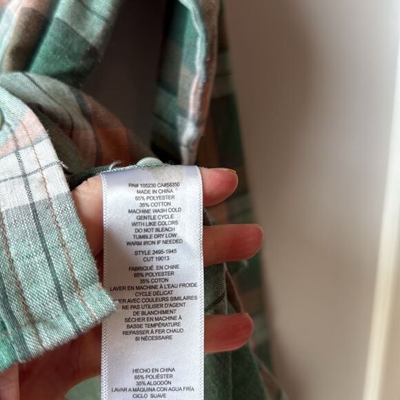 Current/Elliott The Slim Boy Shirt Plaid Long Sleeve Button Down - Picture 6 of 8